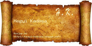 Hegyi Kadosa névjegykártya